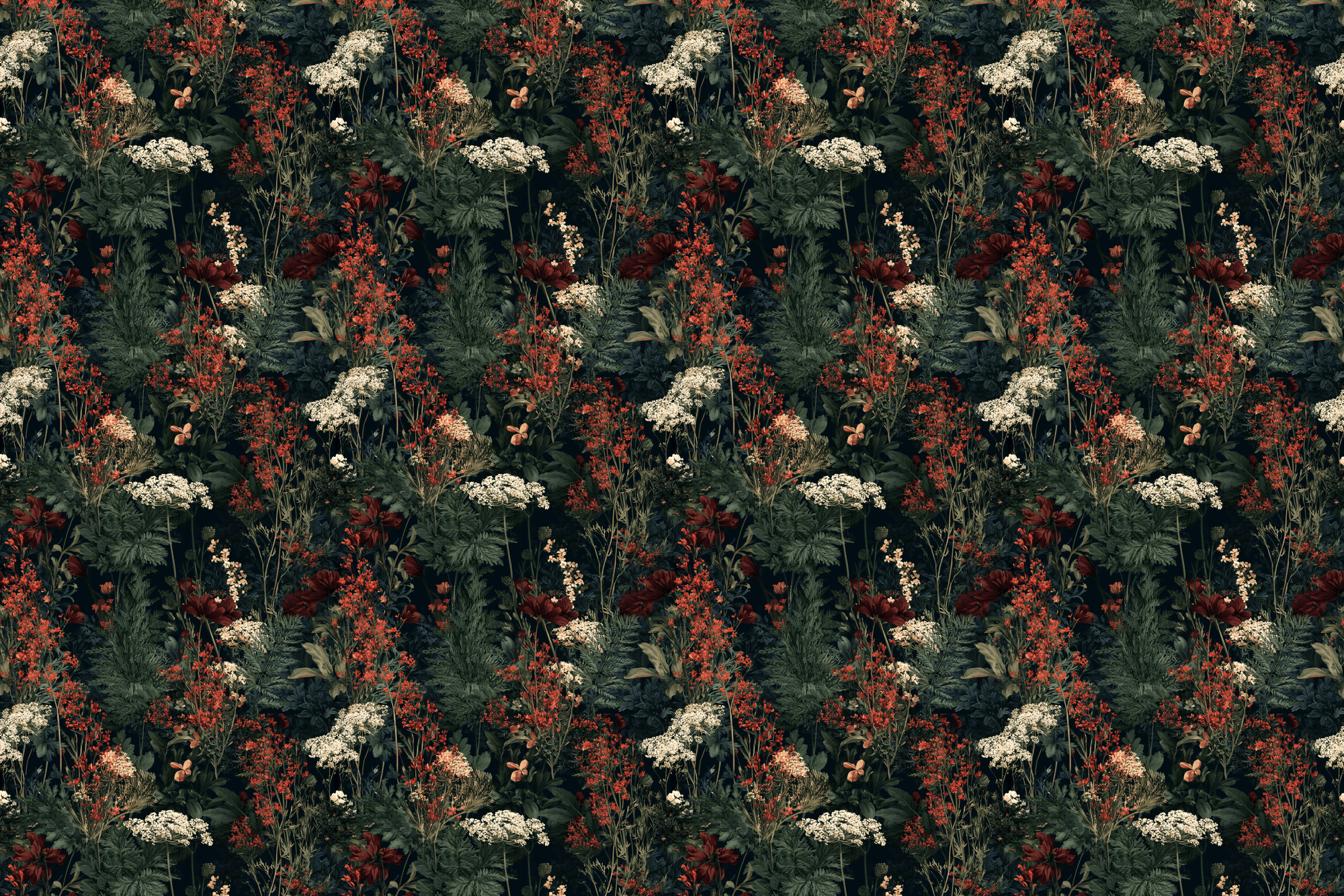 Wildflower Whimsy: Dark Botanical Wrapping Paper