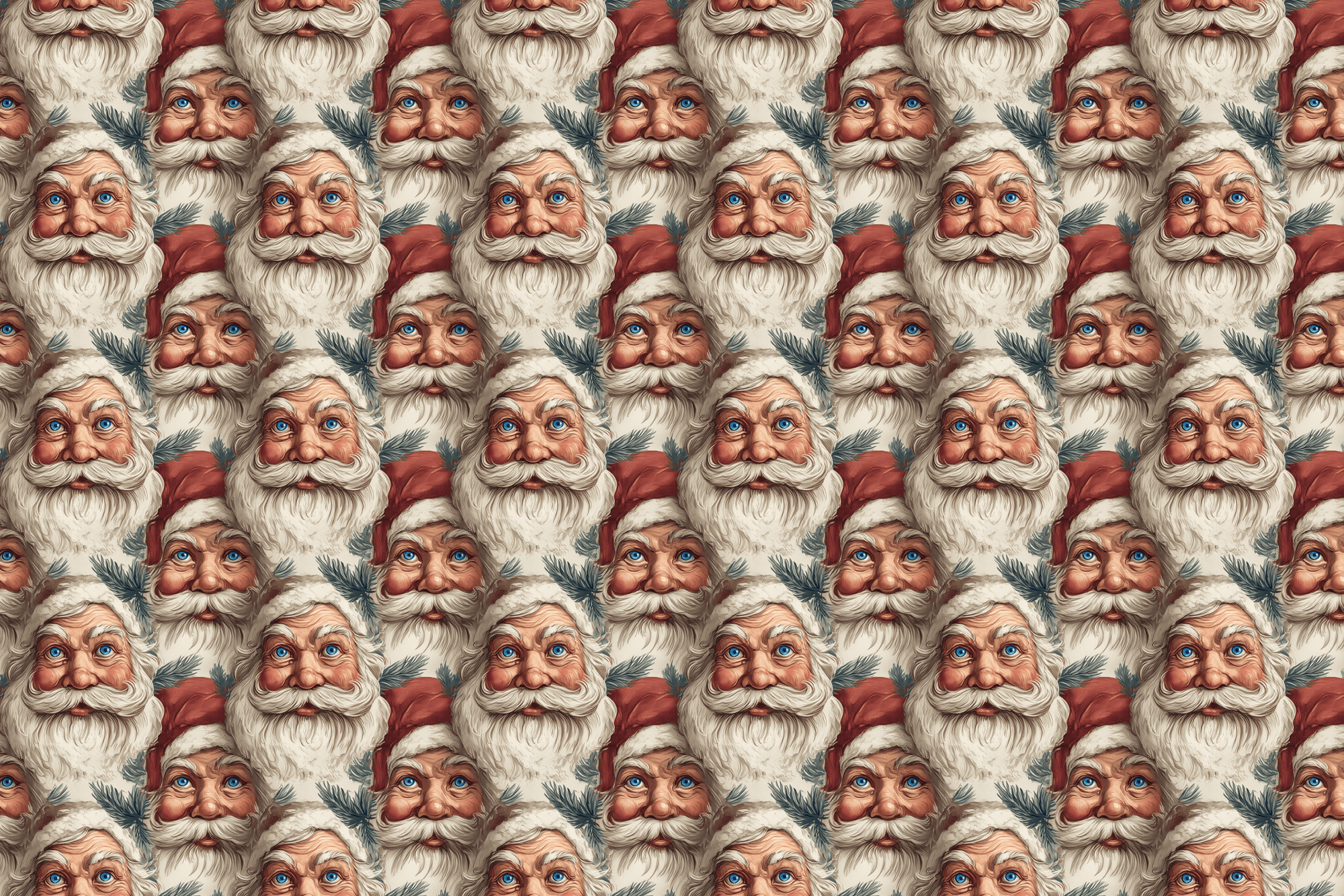 Jolly Santa: Vintage Christmas Gift Wrap
