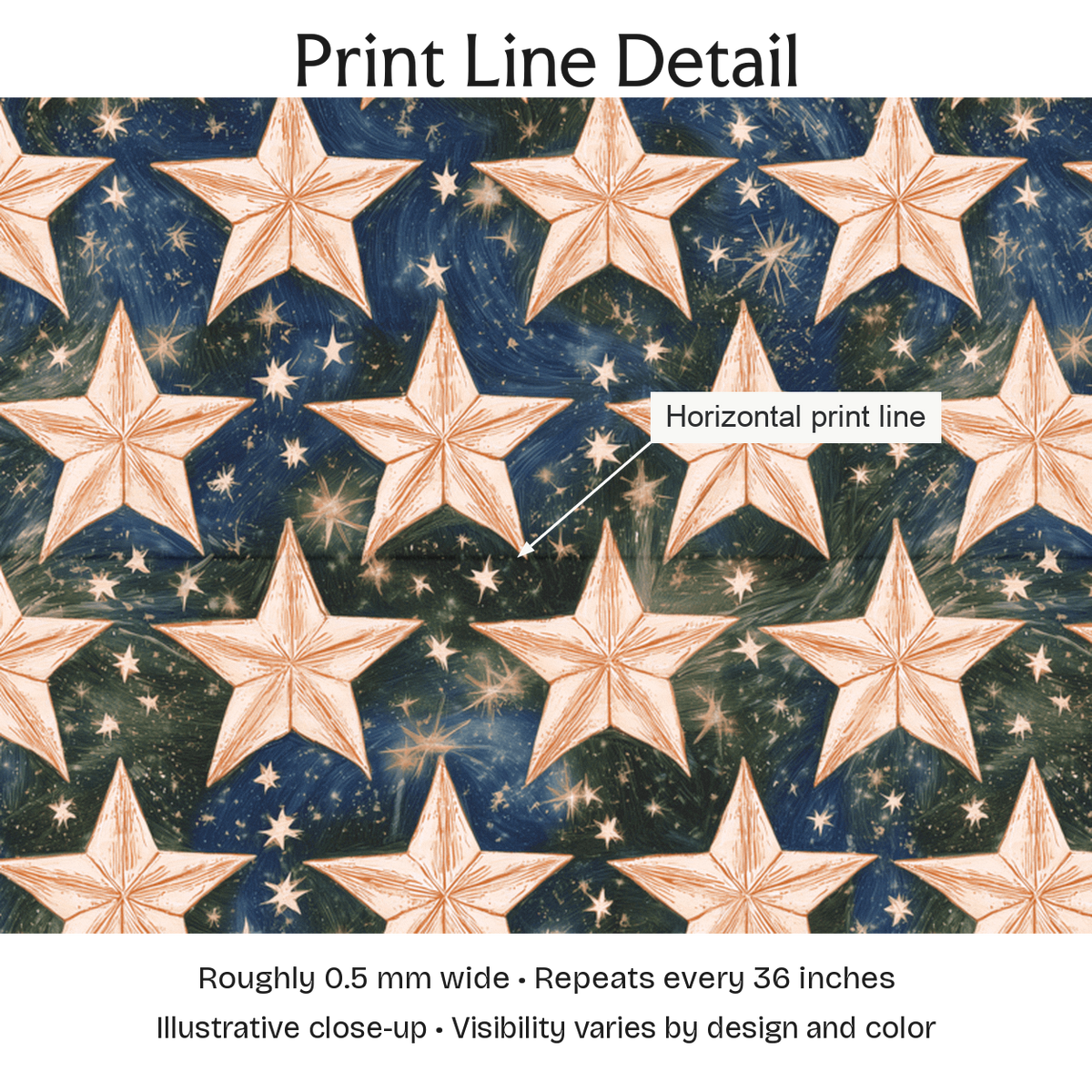 378269 — Print Line Detail. Illustrative close-up; visibility varies by design and color.