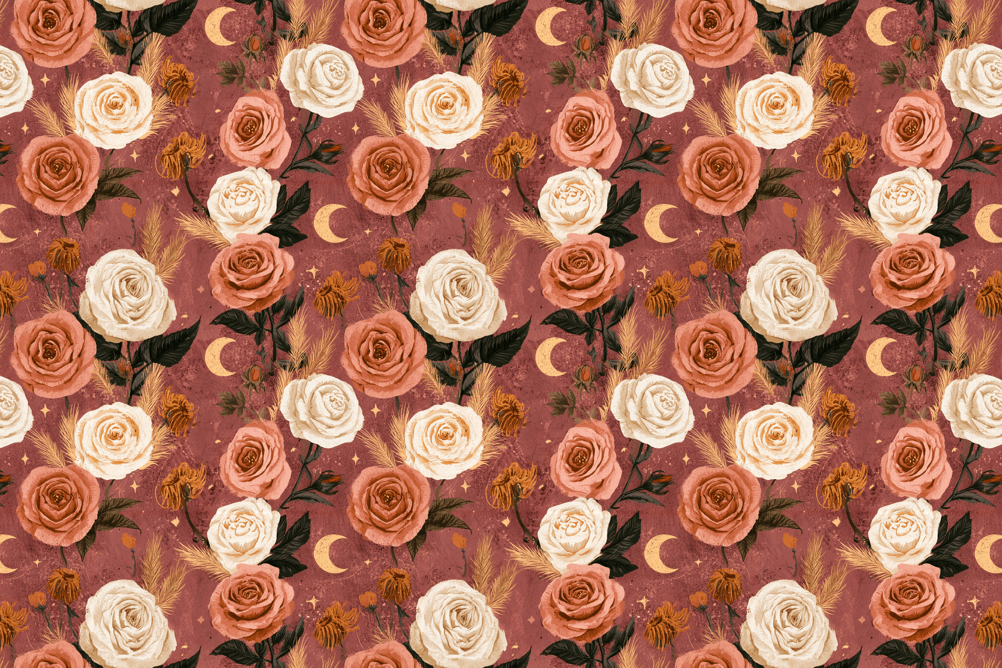 Botanical Bliss: Celestial Boho Floral Wrapping Paper