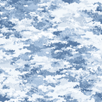 Abstract pattern design with mottled, cloud-like shapes in shades of white and blue.