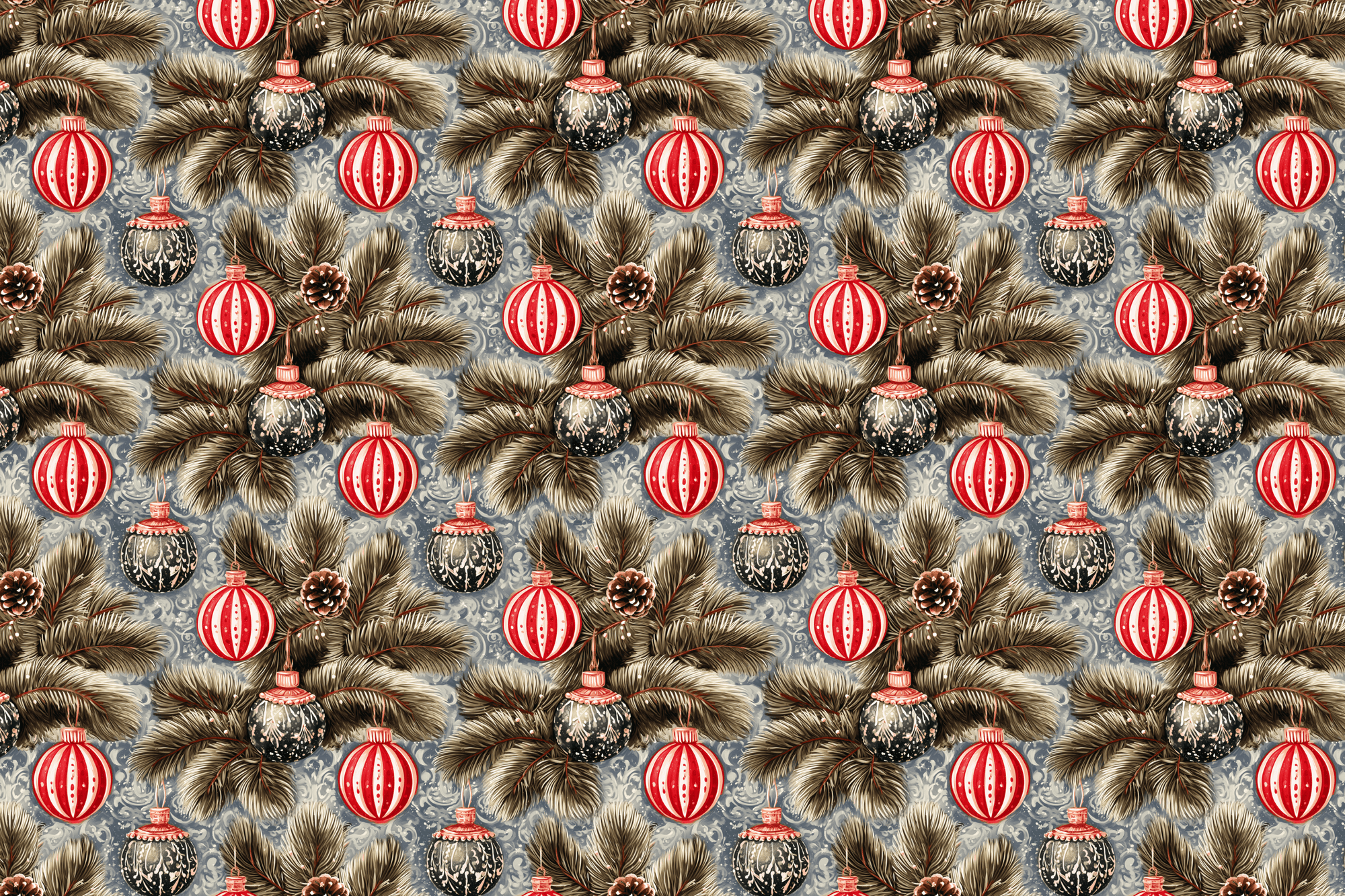 Holiday Keepsake: Vintage Ornaments Christmas Wrapping Paper