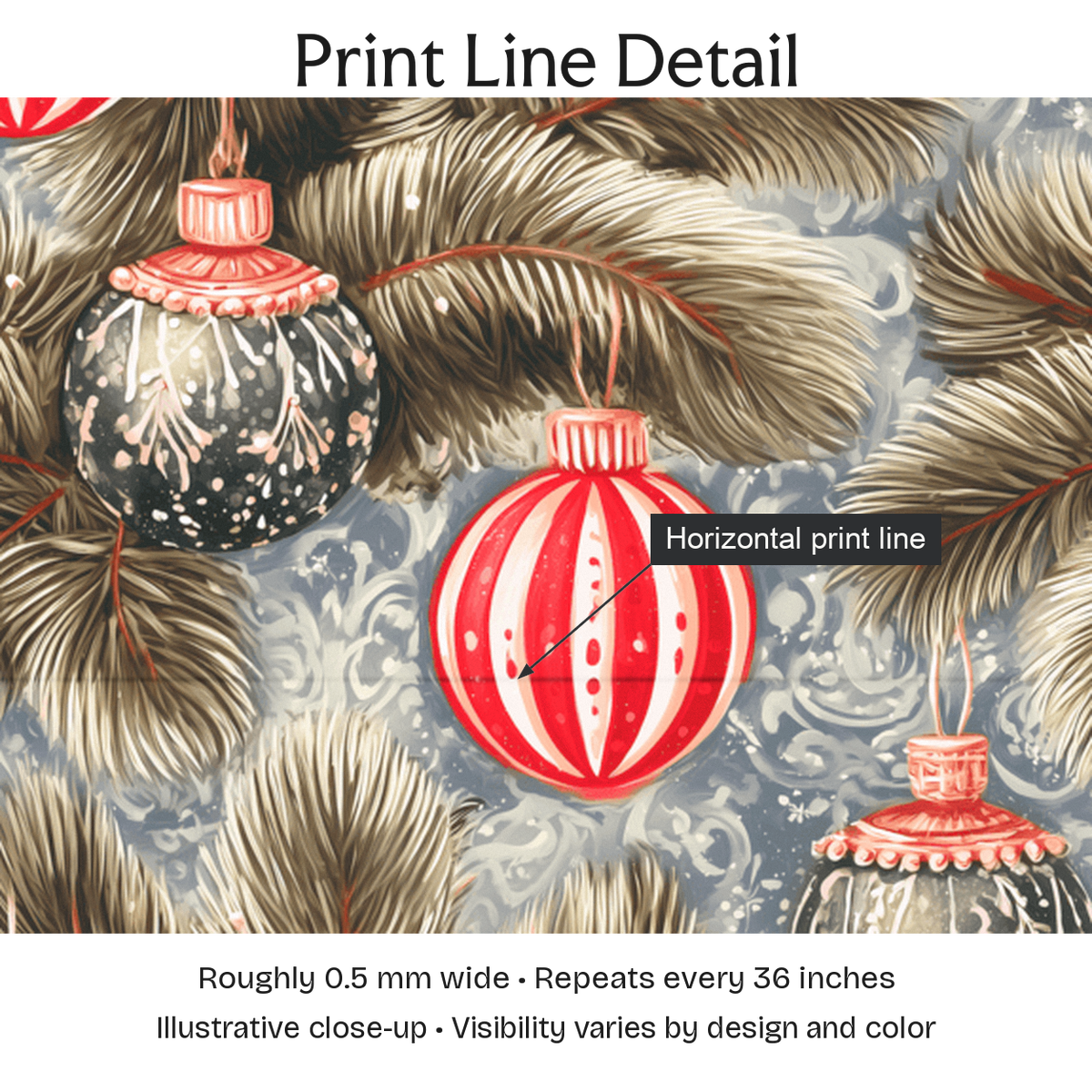 392520 — Print Line Detail. Illustrative close-up; visibility varies by design and color.