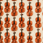 Vintage watercolor violin pattern featuring hand-painted musical instruments on a warm cream background.