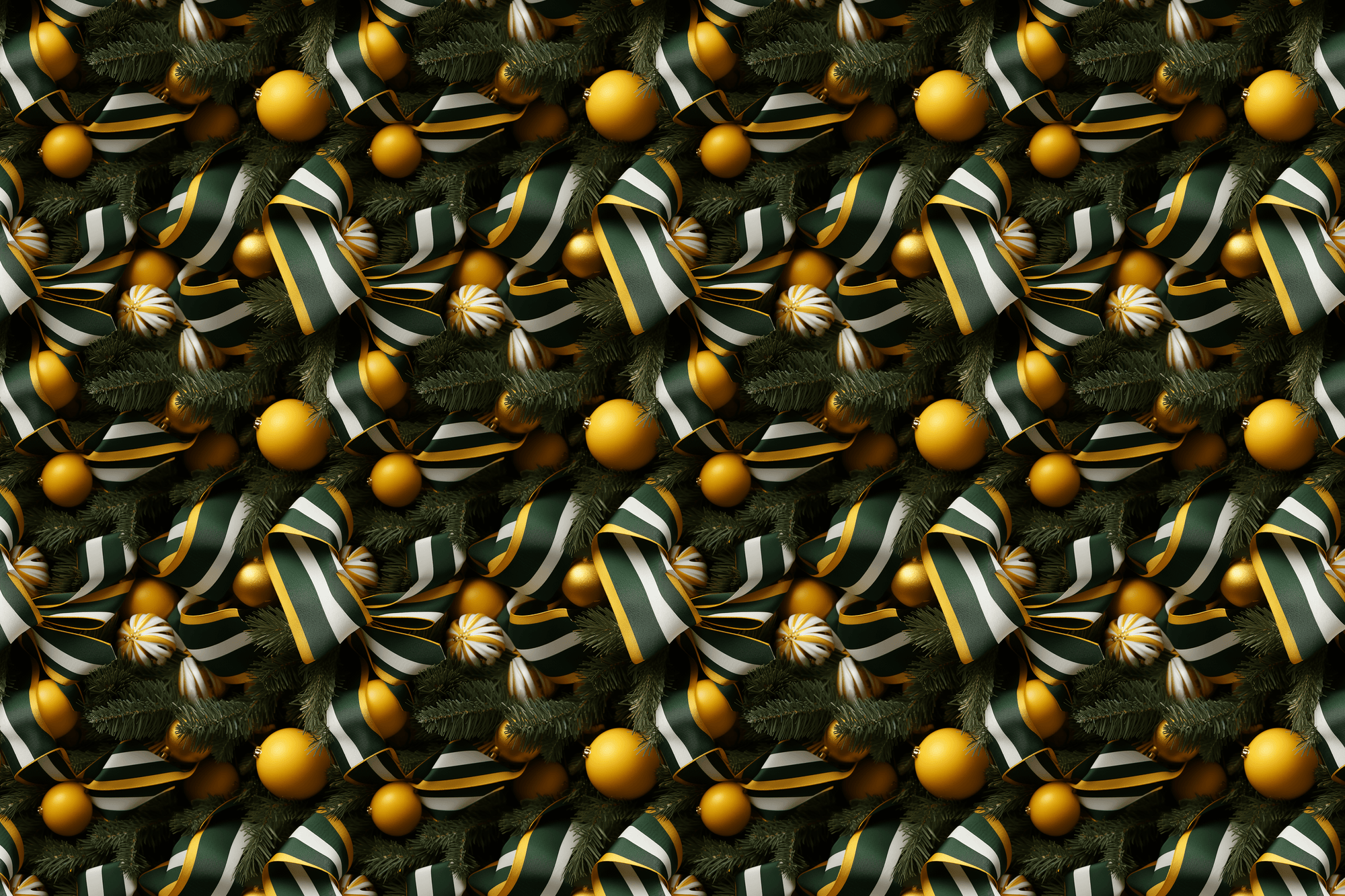 Wisconsin Winter: Green & Gold Holiday Wrapping Paper