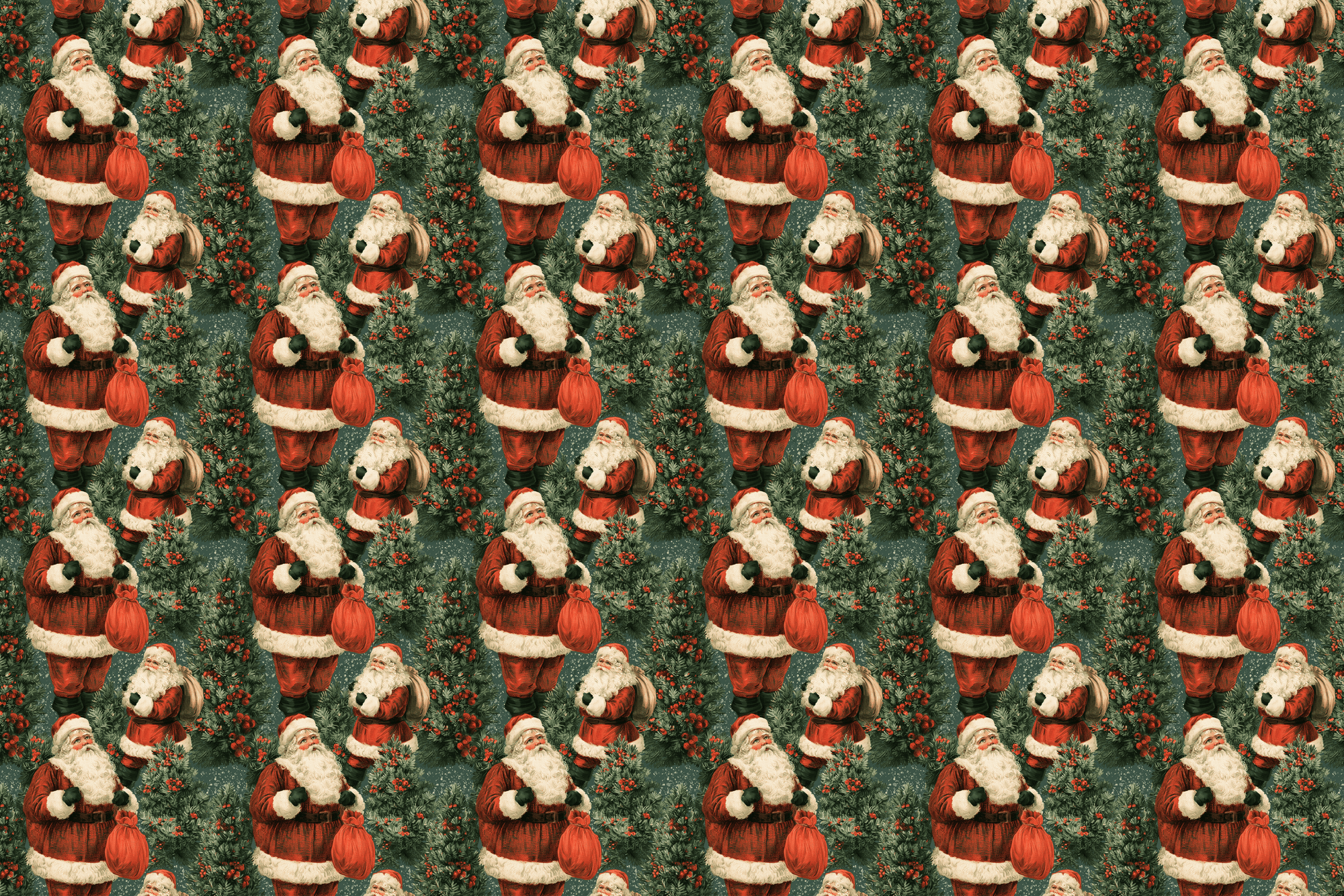Jolly Saint Nick: Vintage Santa Christmas Wrapping Paper