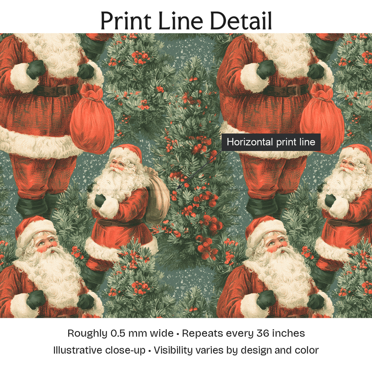 399297 — Print Line Detail. Illustrative close-up; visibility varies by design and color.