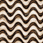 Modern abstract print featuring textured wavy stripes in earthy neutral beige, brown, and black.