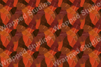 Autumn leaf pattern in shades of rust, brown, and orange; a modern botanical design.