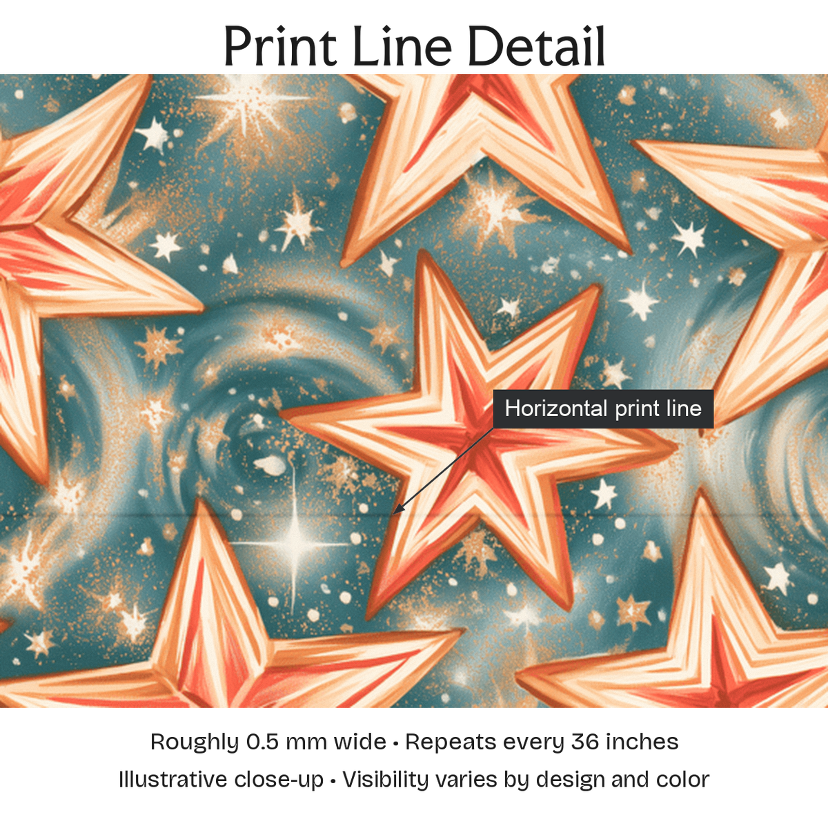407566 — Print Line Detail. Illustrative close-up; visibility varies by design and color.