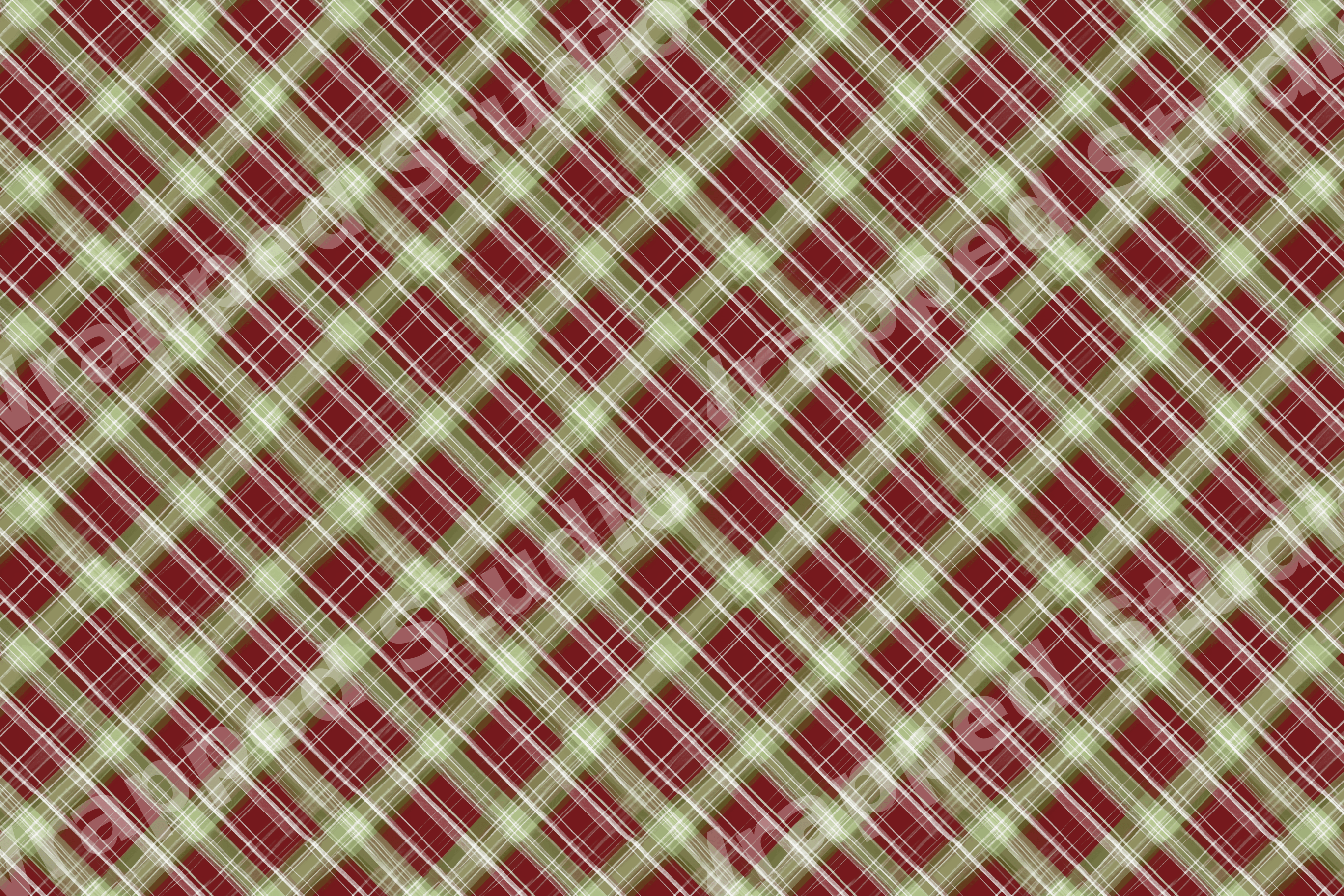 Classic red and green diagonal plaid pattern with a traditional holiday tartan style.