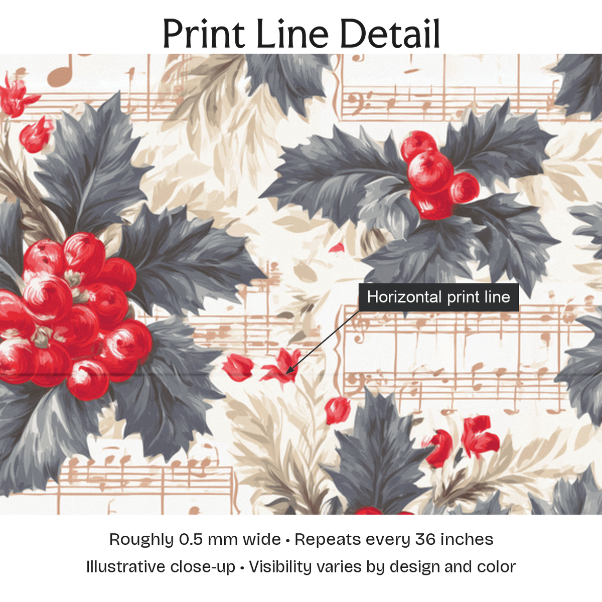 409135 — Print Line Detail. Illustrative close-up; visibility varies by design and color.