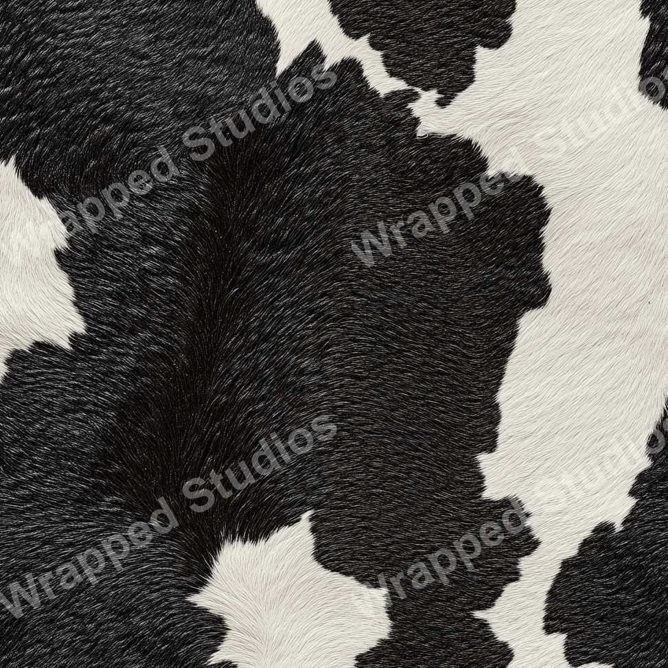 Seamless black and white cowhide pattern design.