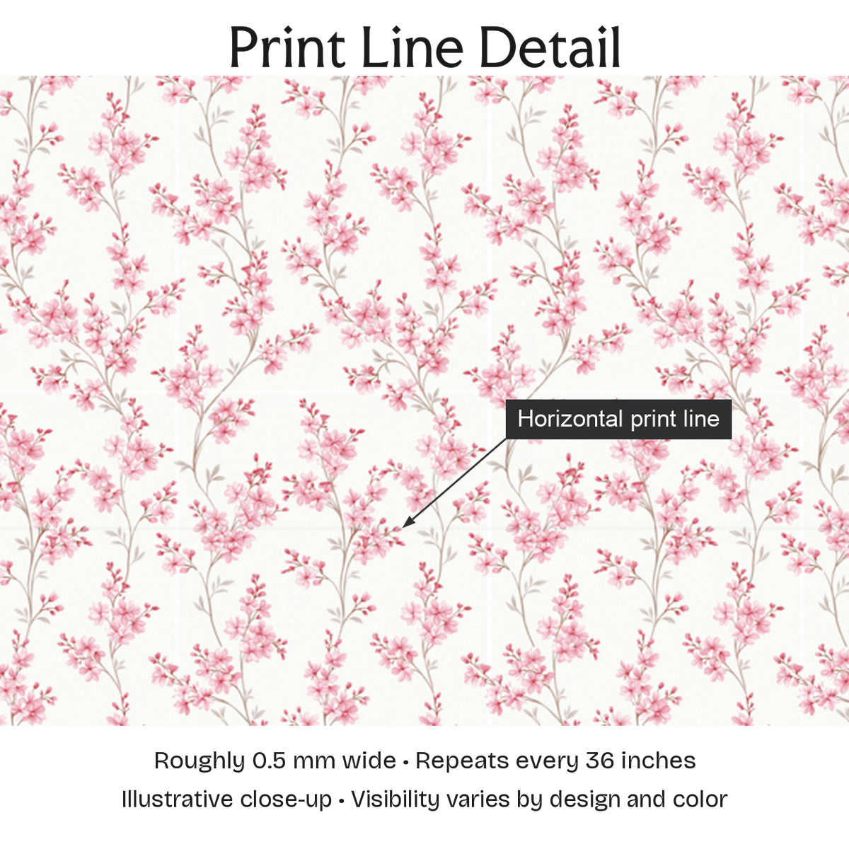 423399 — Print Line Detail. Illustrative close-up; visibility varies by design and color.