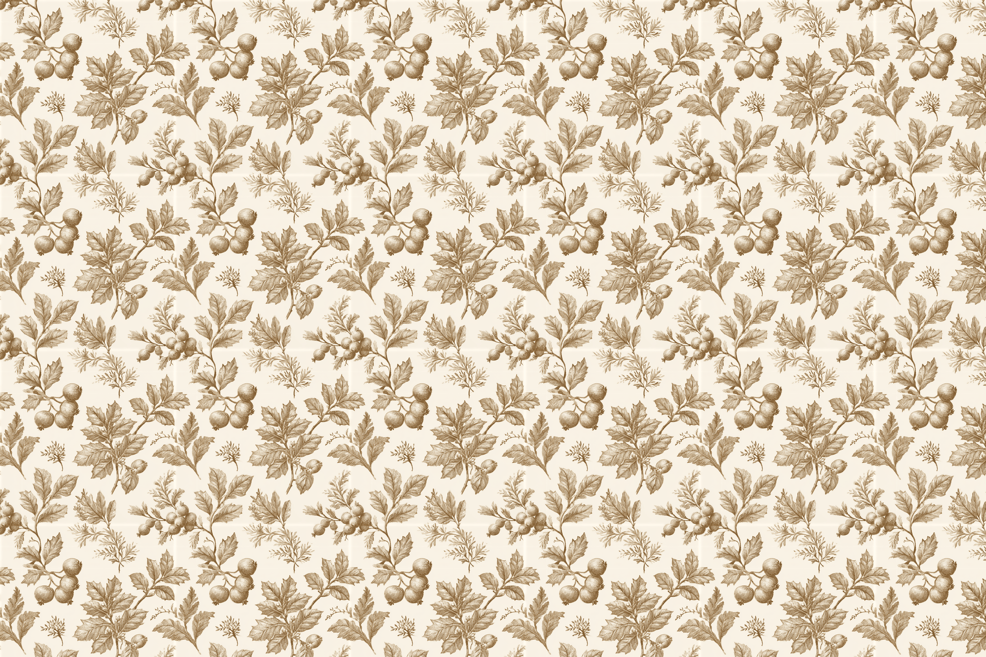 Heritage Holly: Vintage Botanical Wrapping Paper