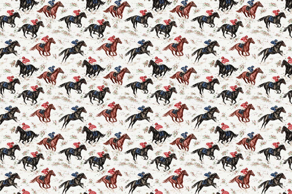 Galloping Gentry: Horse Racing Wrapping Paper