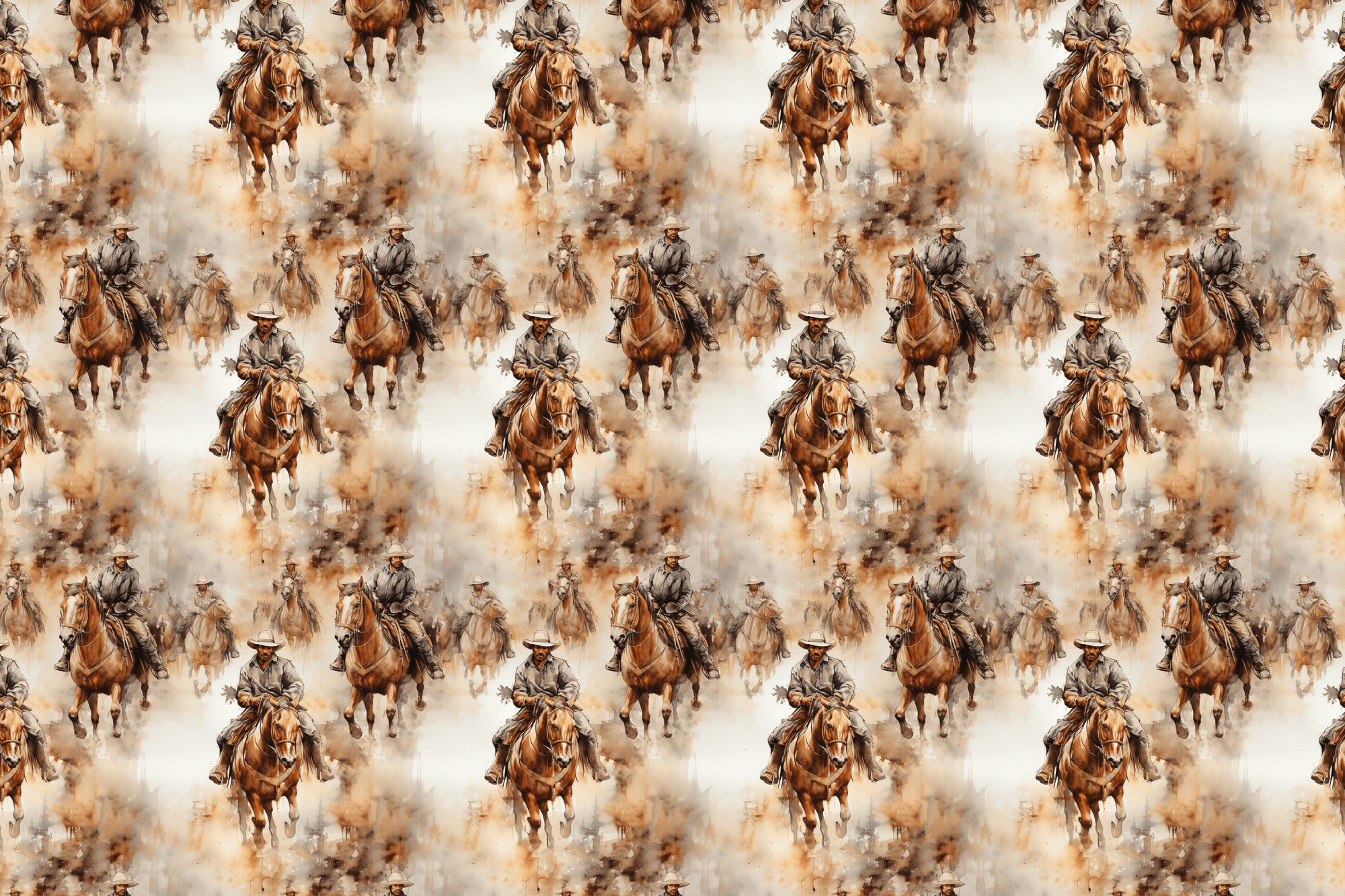 Wild West Watercolor Wranglers: Rustic Gift Wrap