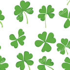 Seamless pattern of bright green shamrocks, a playful botanical design.