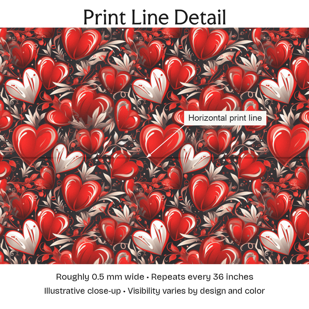 437277 — Print Line Detail. Illustrative close-up; visibility varies by design and color.