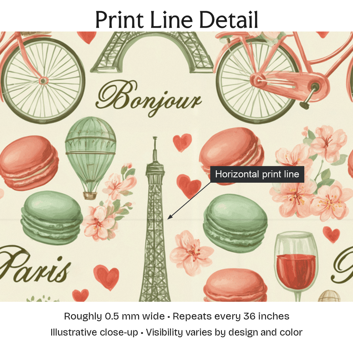 442546 — Print Line Detail. Illustrative close-up; visibility varies by design and color.