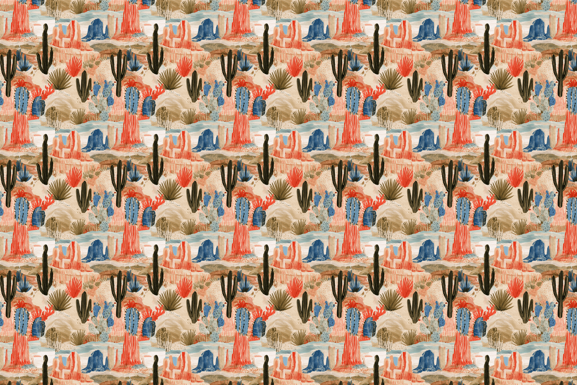 Saguaro Situation: Southwestern Landscape Wrapping Paper