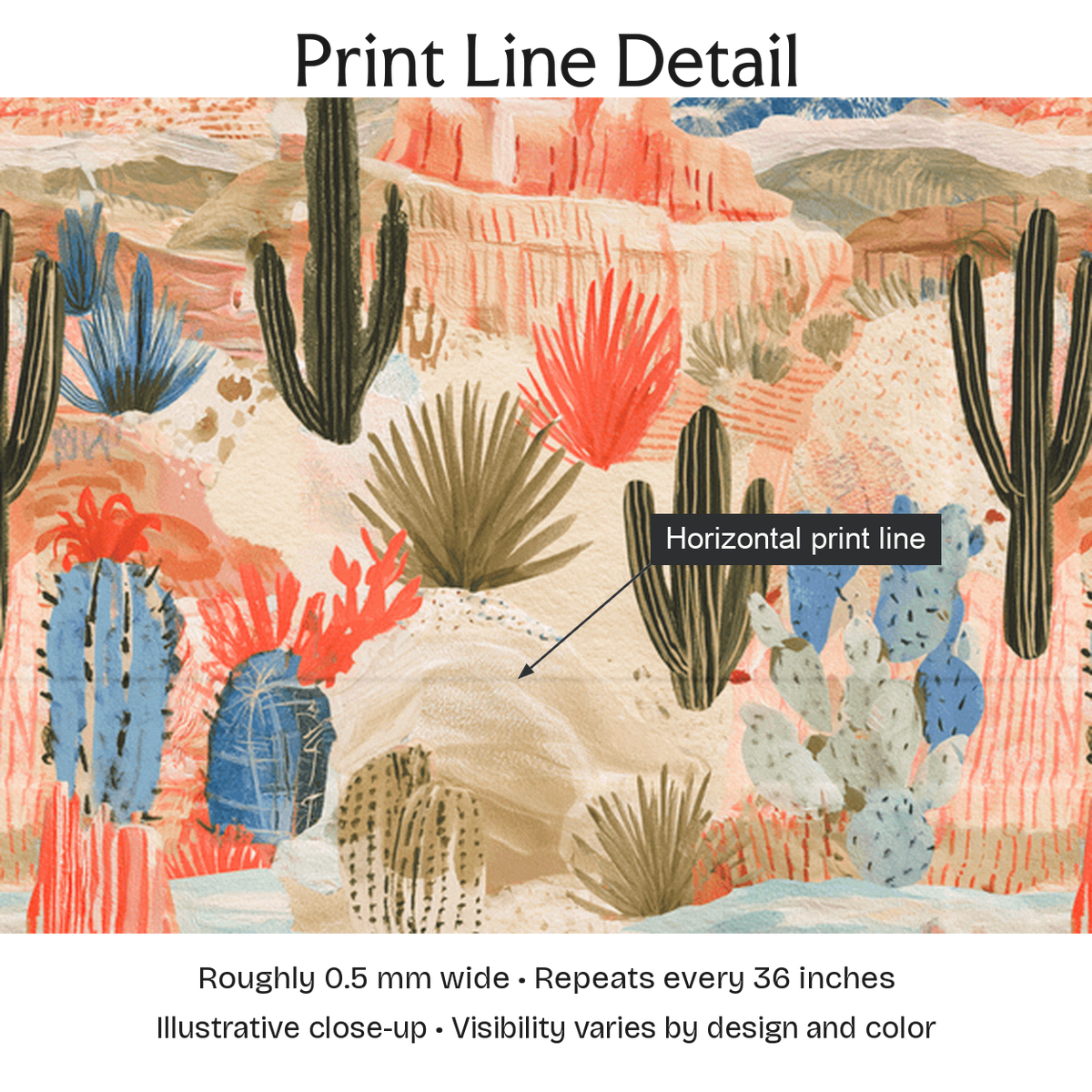 443824 — Print Line Detail. Illustrative close-up; visibility varies by design and color.