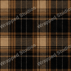 Classic plaid pattern in brown, tan, and black intersecting stripes.