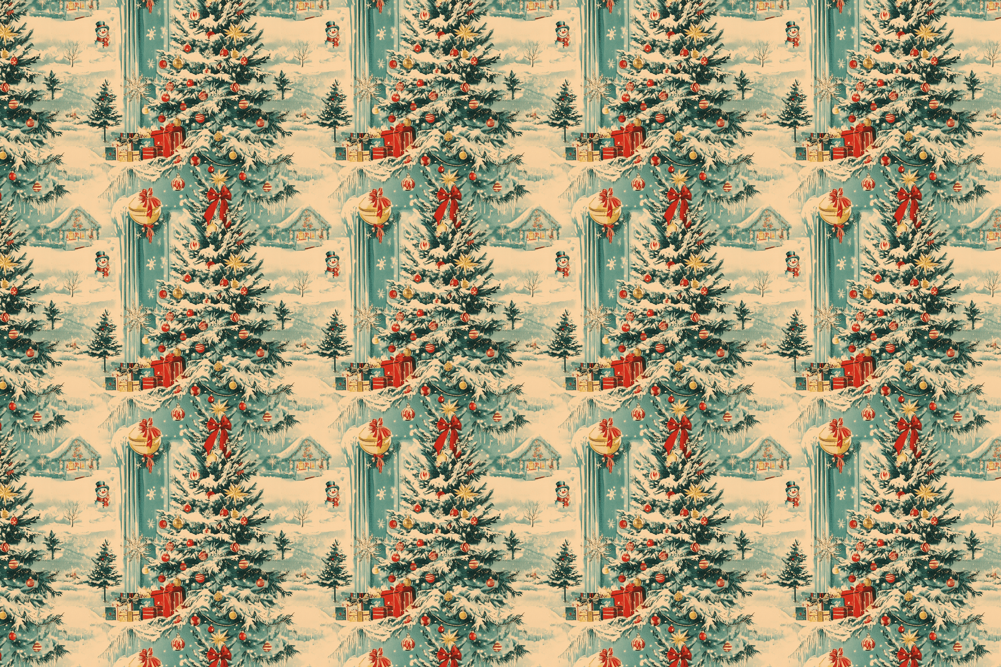 Cozy Delirium: Vintage Snowy Village Christmas Wrapping Paper