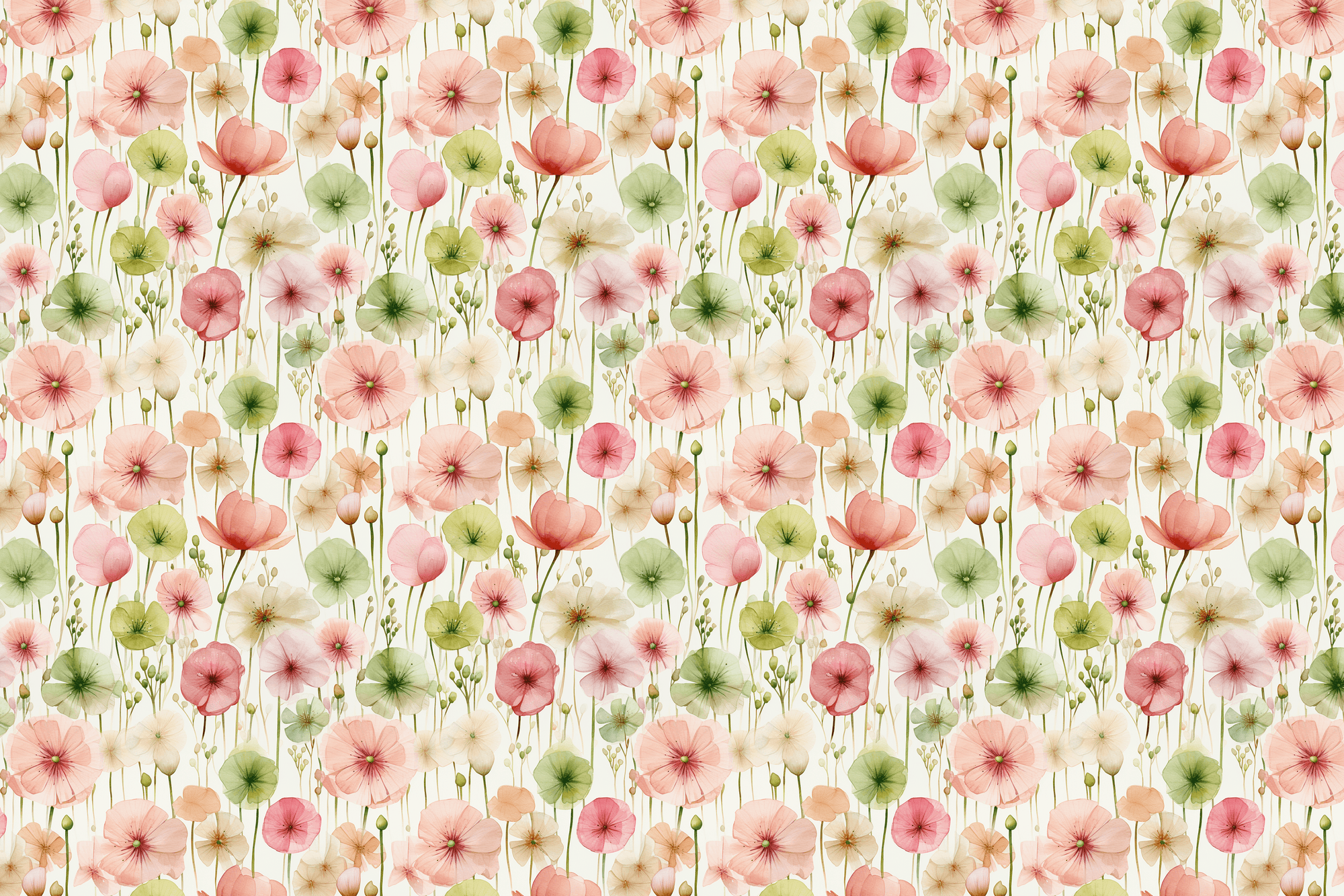 Soft Spring Serenity: Floral Wrapping Paper