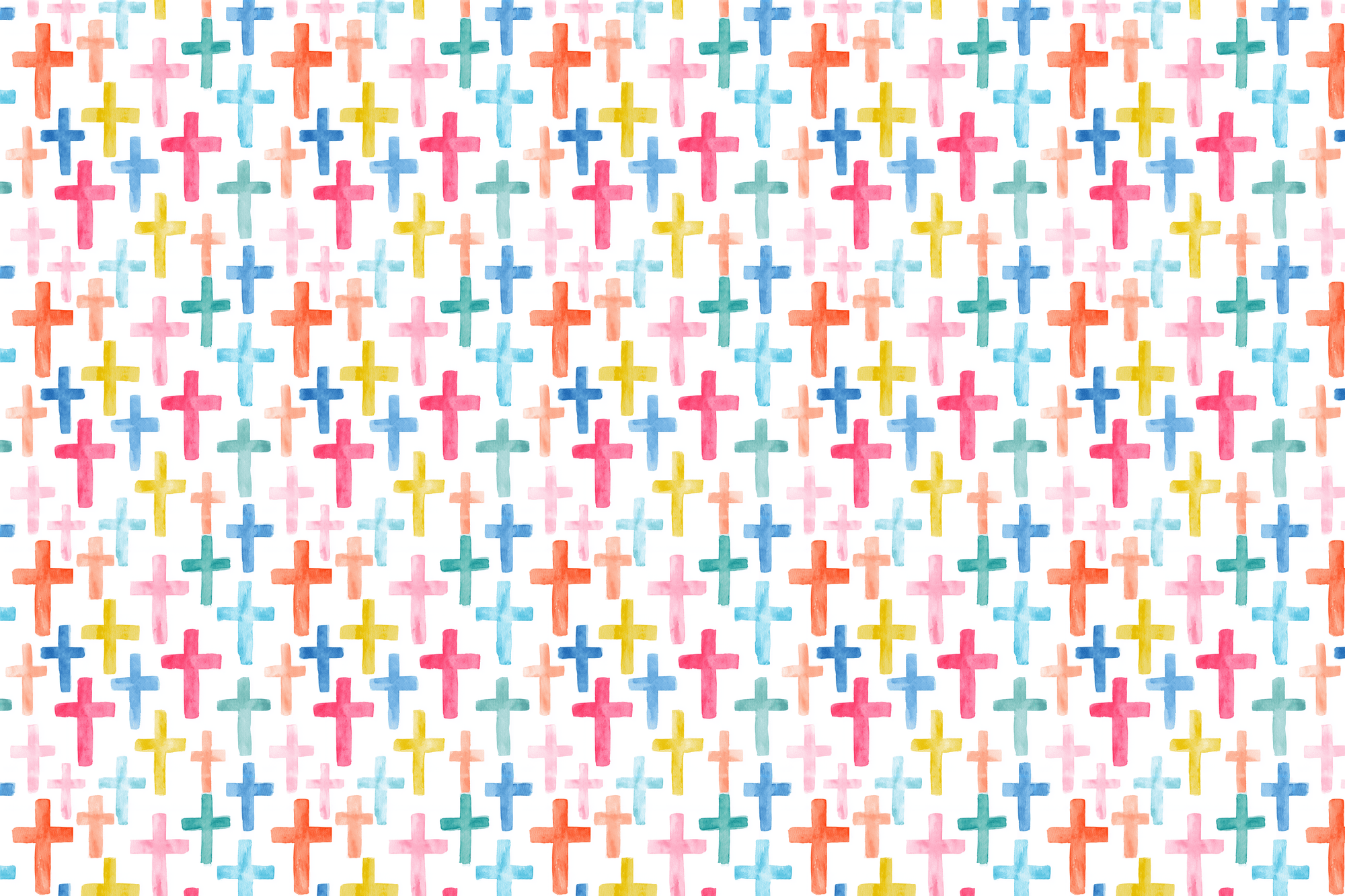 Sacred Sprinkles: Watercolor Crosses Wrapping Paper
