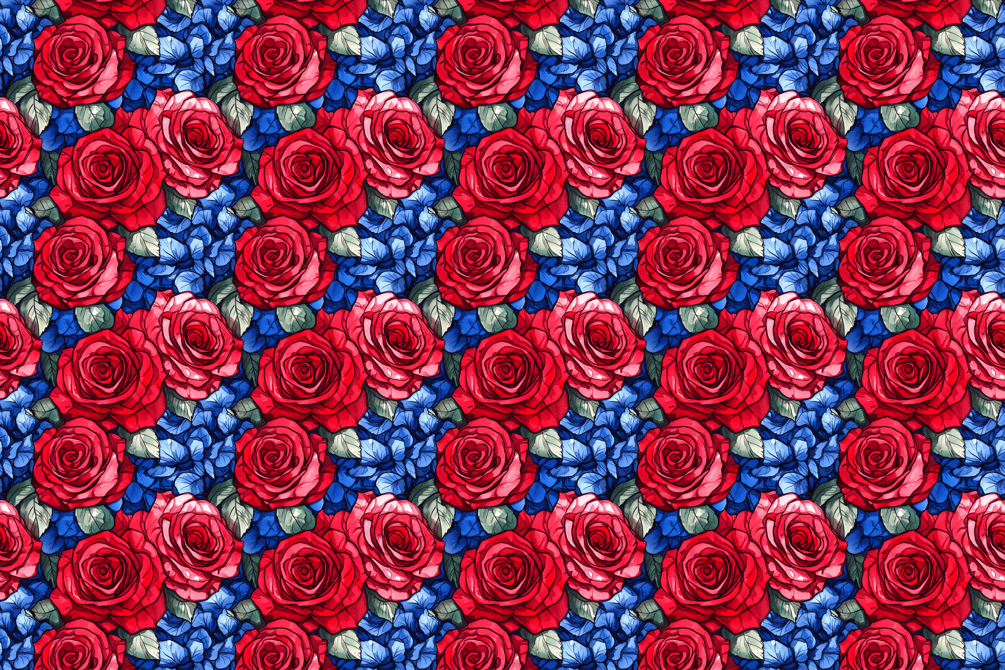 Radiant Roses: Watercolor Wrapping Paper