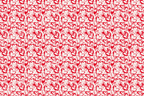 A seamless, playful heart pattern in shades of red and white, with a hand-drawn, whimsical style.