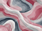 Modern abstract pattern with flowing watercolor lines in pink, white, and gray tones.