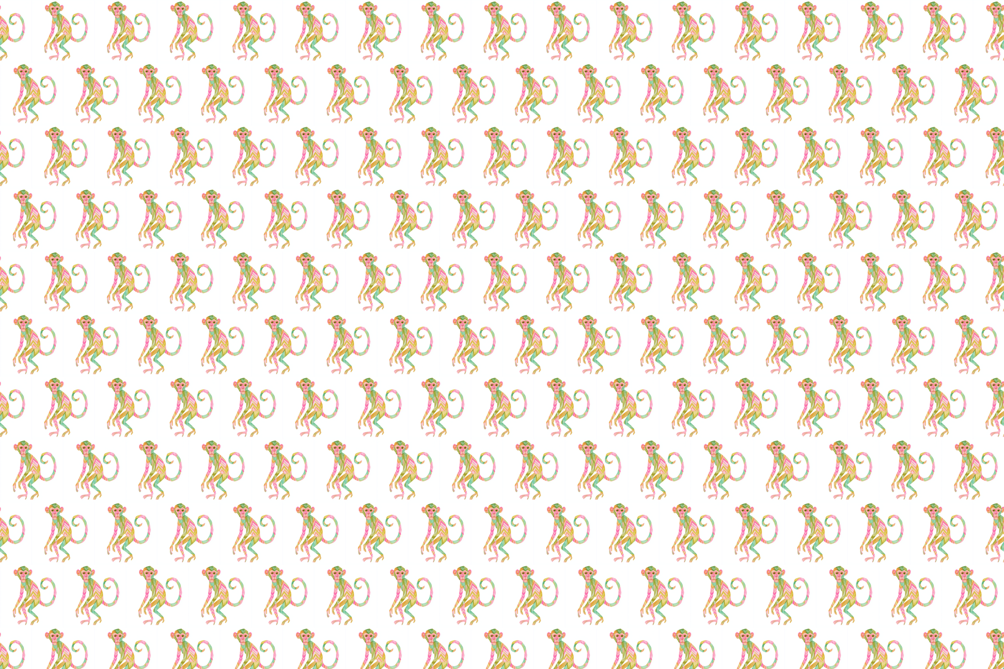 Mischievous Monkeys: Watercolor Monkey Wrapping Paper