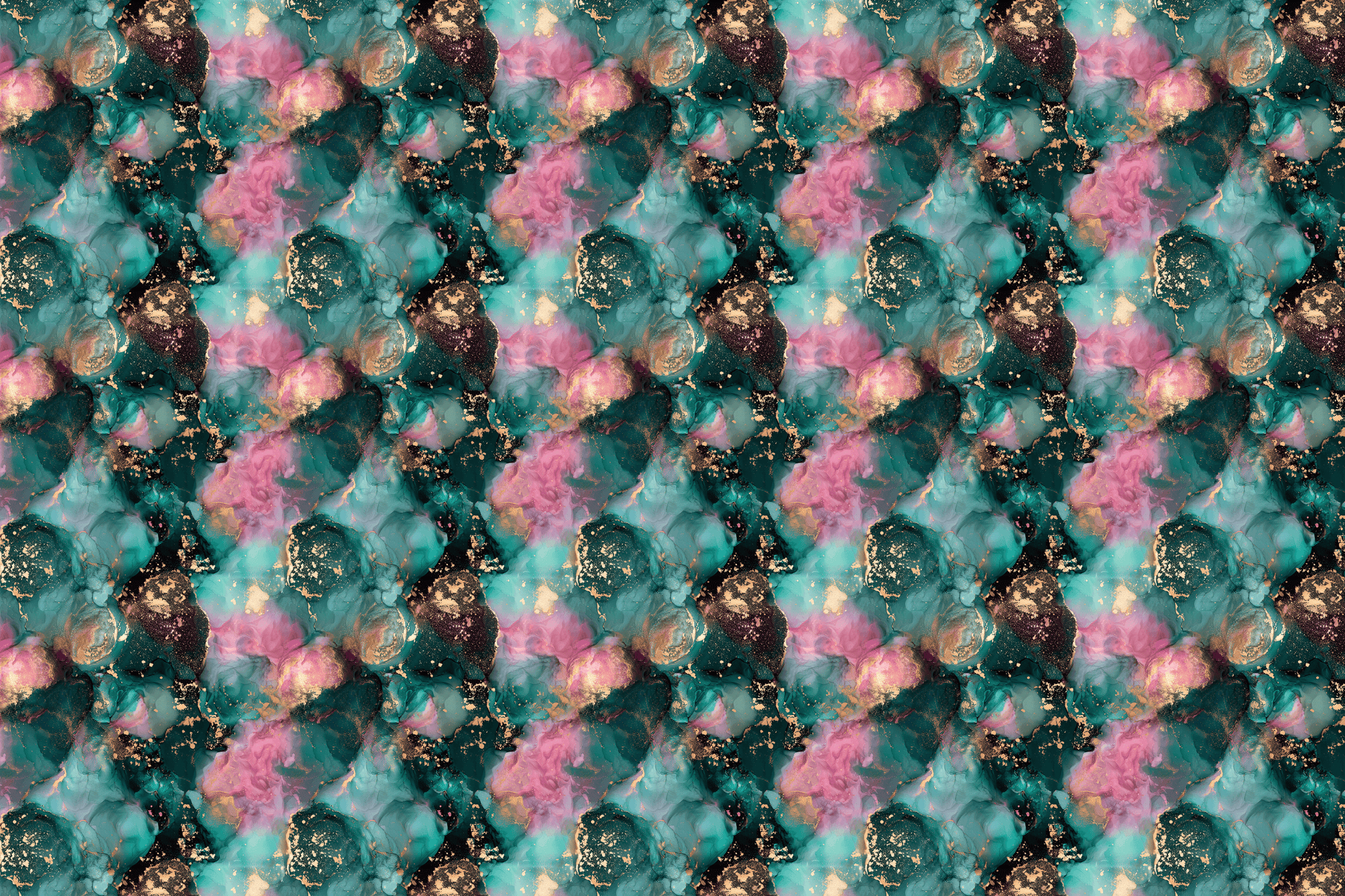 Emerald Elixir: Opulent Alcohol Ink Wrapping Paper
