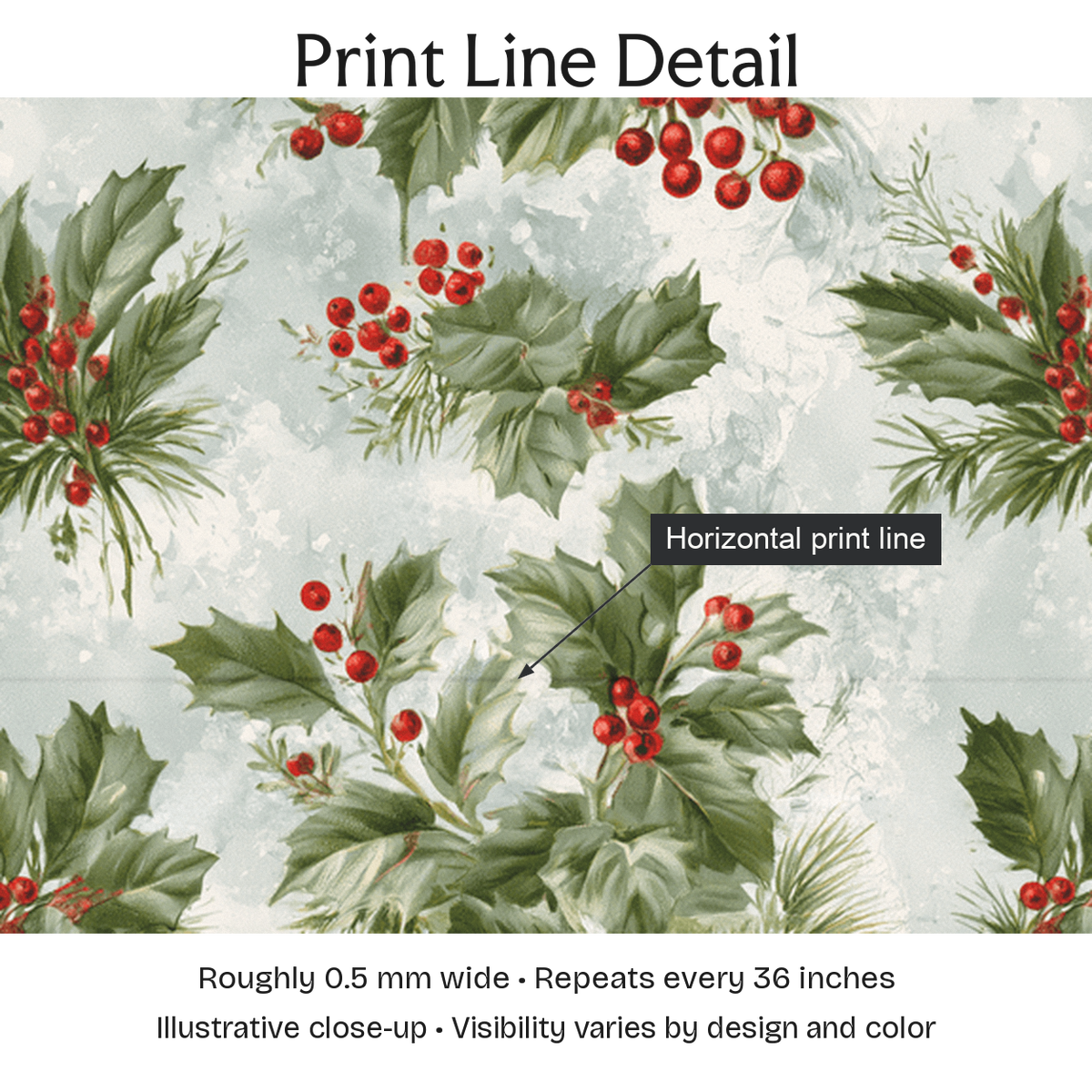 470905 — Print Line Detail. Illustrative close-up; visibility varies by design and color.