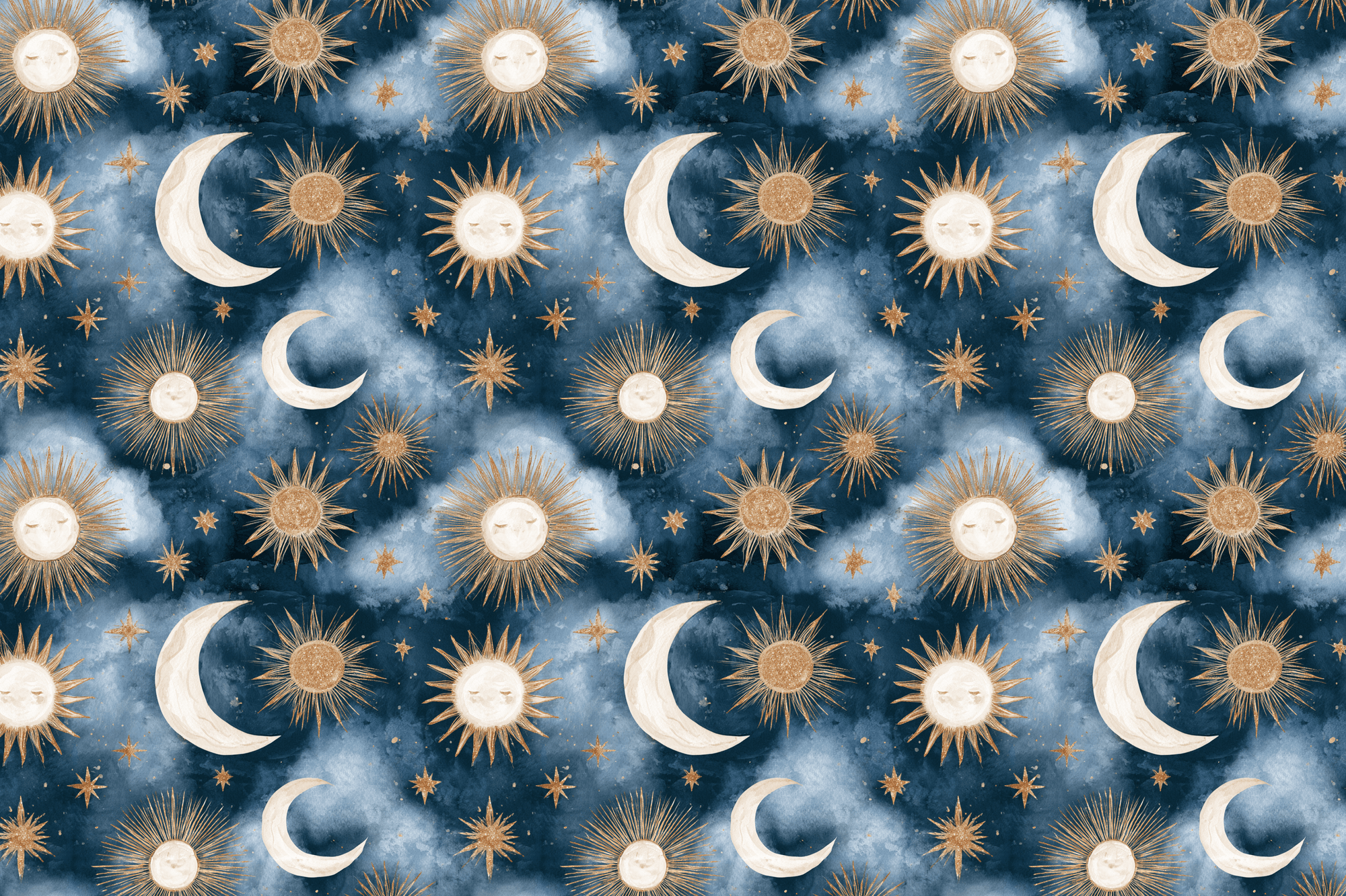 Cosmic Crescents: Celestial Wrapping Paper