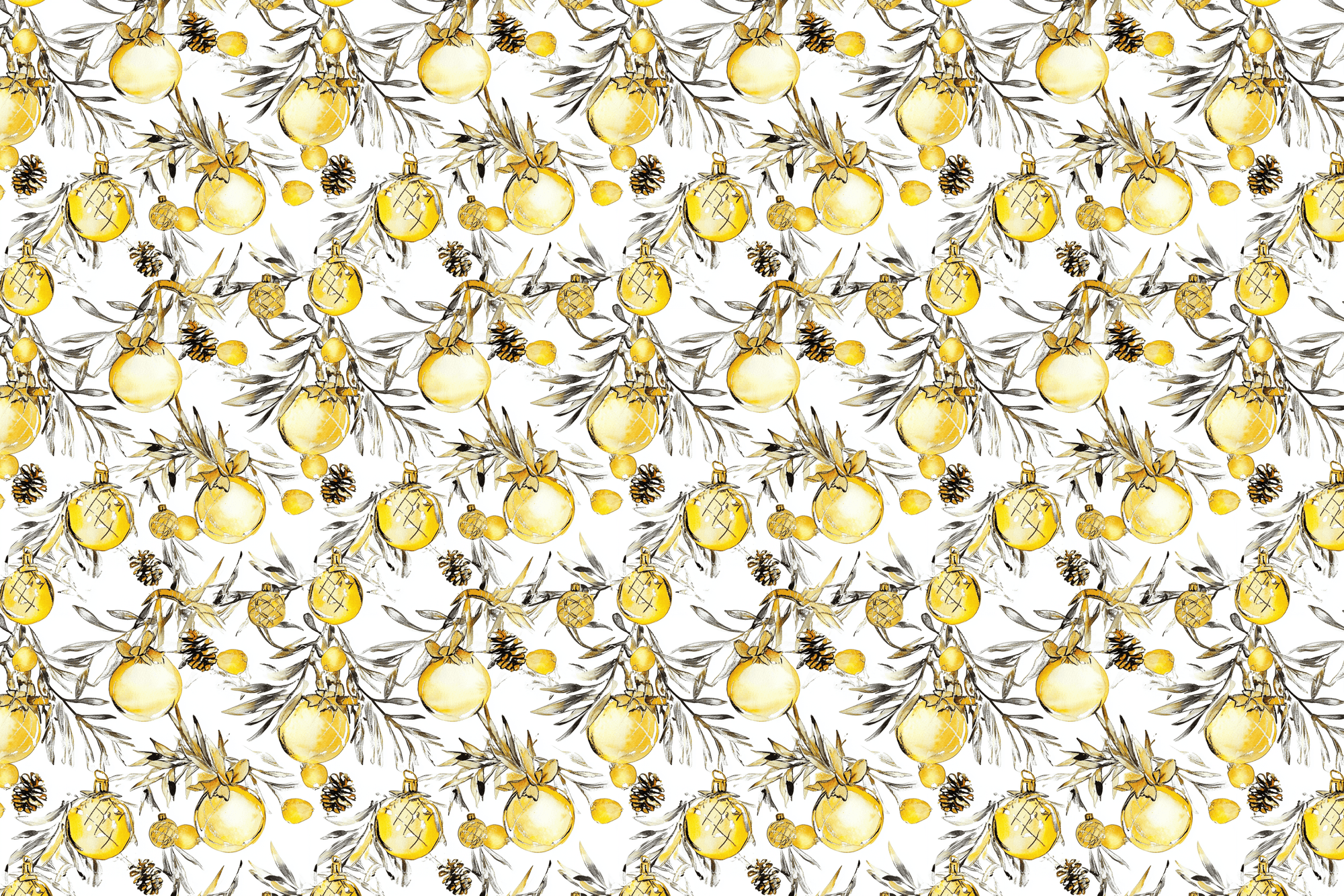 Glimmering Watercolor: Yellow Christmas Paper