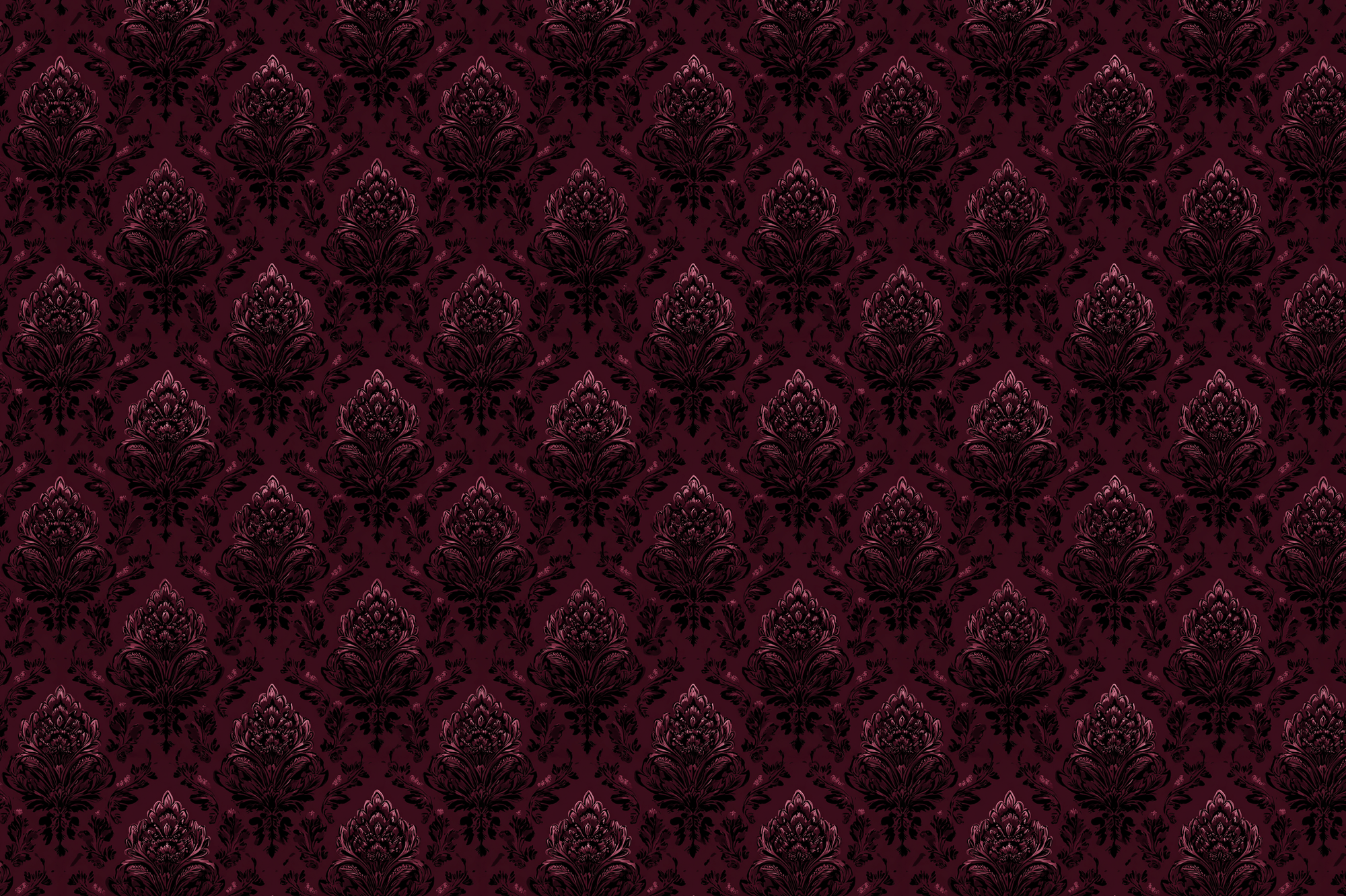 Burgundy Plum Damask Gift Wrap