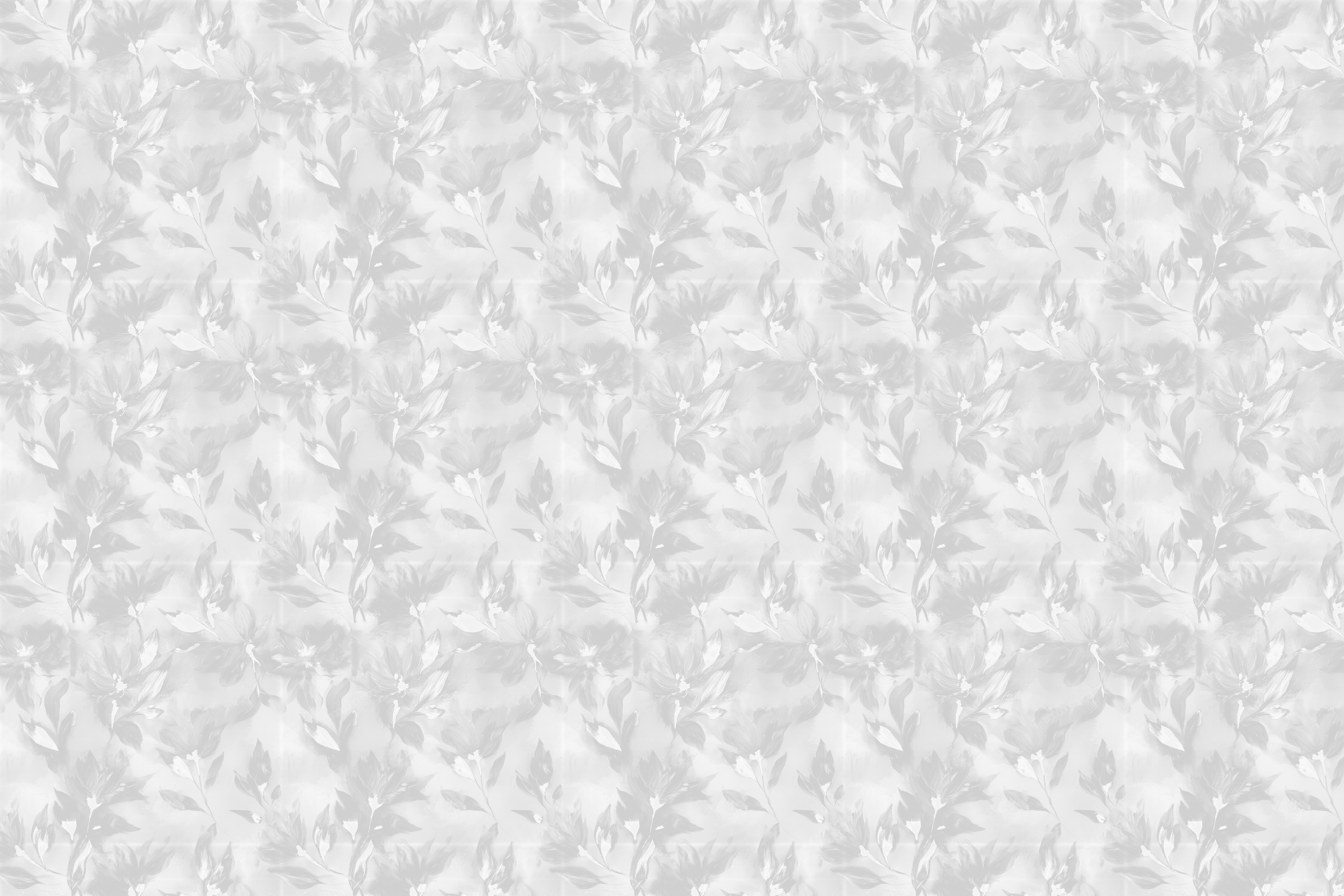 Elegant light gray and white watercolor floral pattern with a subtle vintage botanical design.