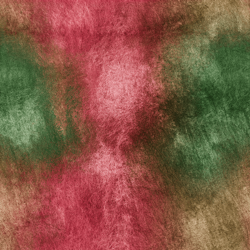 Seamless textured abstract print with a vintage grunge design in rustic red, green, and gold.