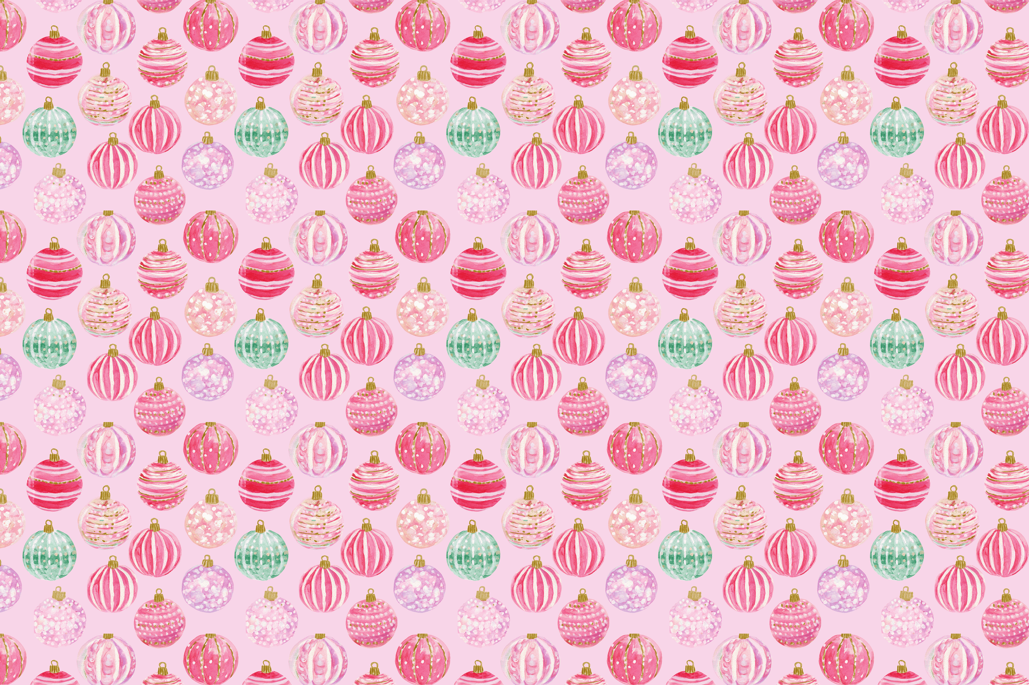 Pastel Perfection: Pink Ornament Wrapping Paper