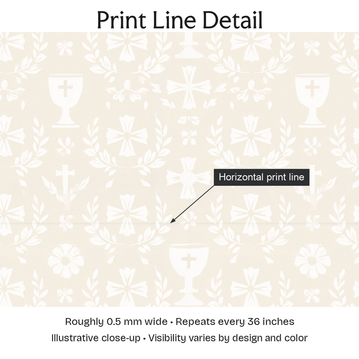 497486 — Print Line Detail. Illustrative close-up; visibility varies by design and color.