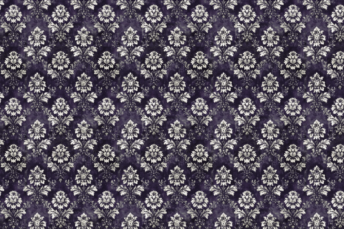 Victorian Vamp: Dark Purple Floral Wrapping Paper
