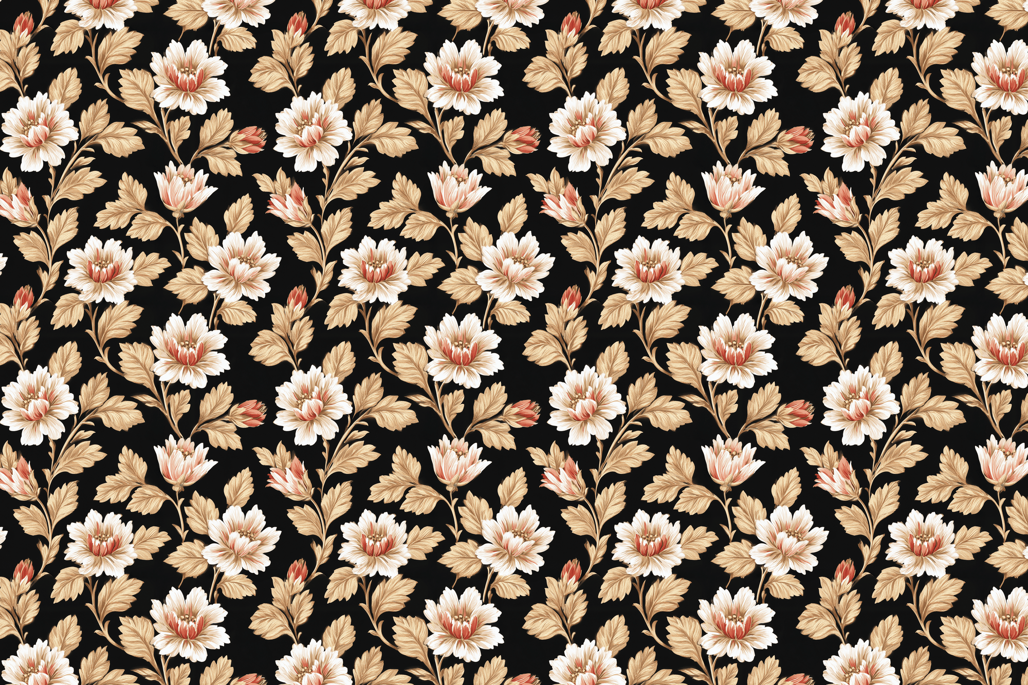 Blacked Out Blooms: Dark Chrysanthemum Wrapping Paper