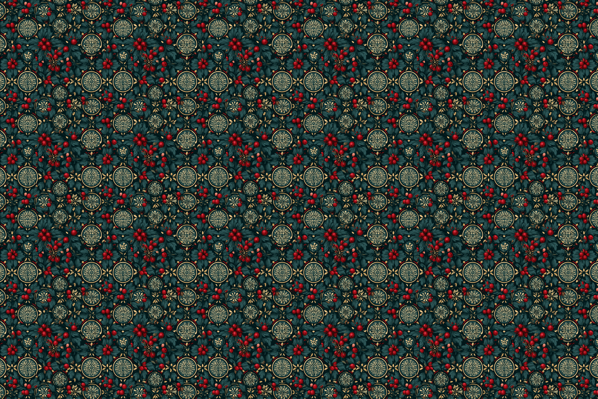 Victorian Velvet: Botanical Christmas Wrapping Paper