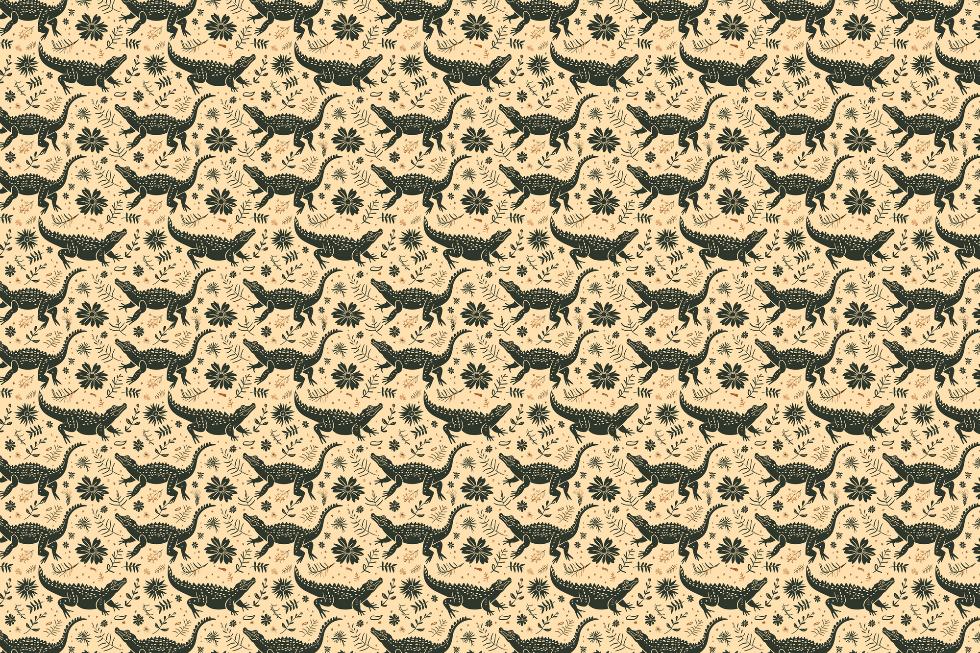 Swamp Chintz: Boho Crocodile Wrapping Paper
