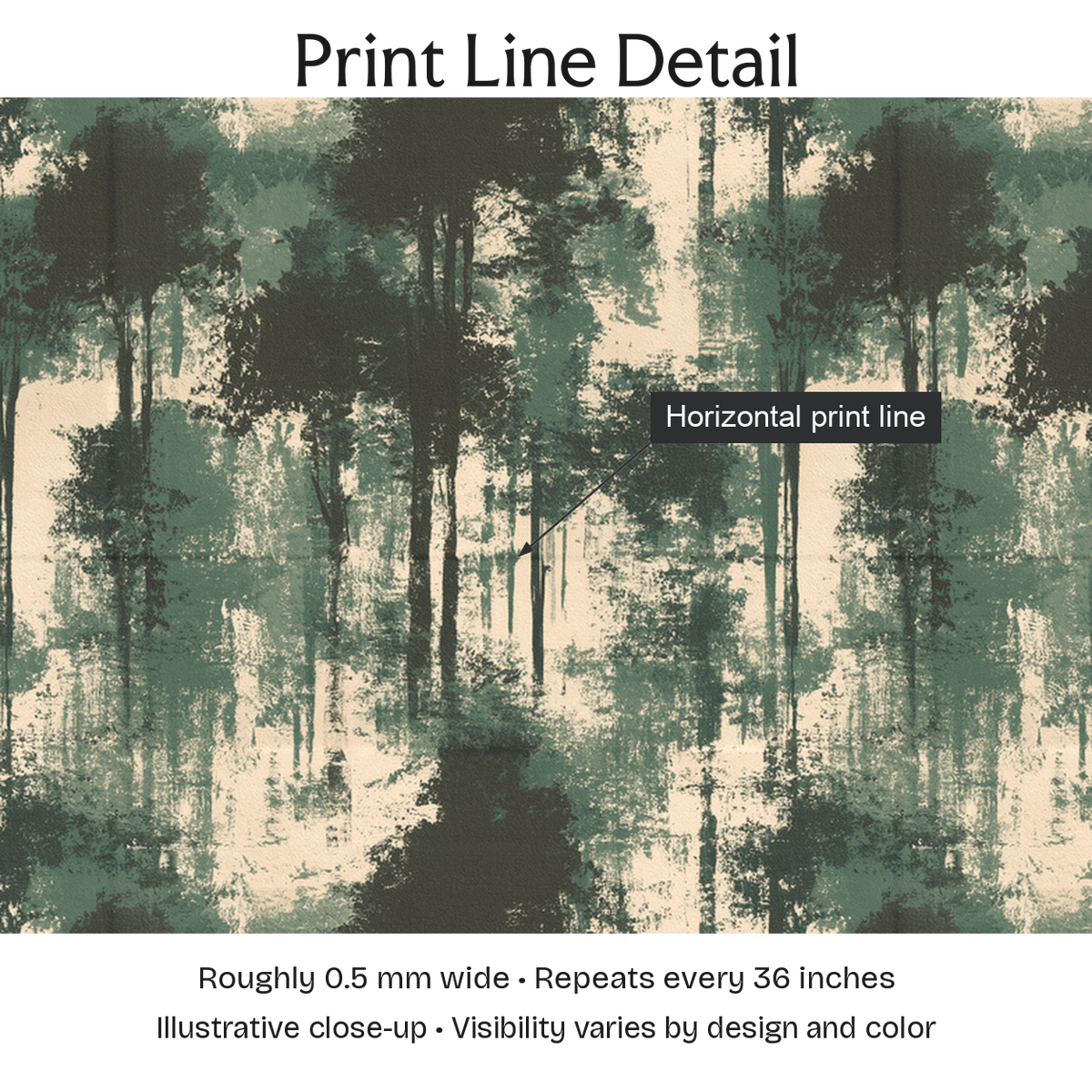 518649 — Print Line Detail. Illustrative close-up; visibility varies by design and color.