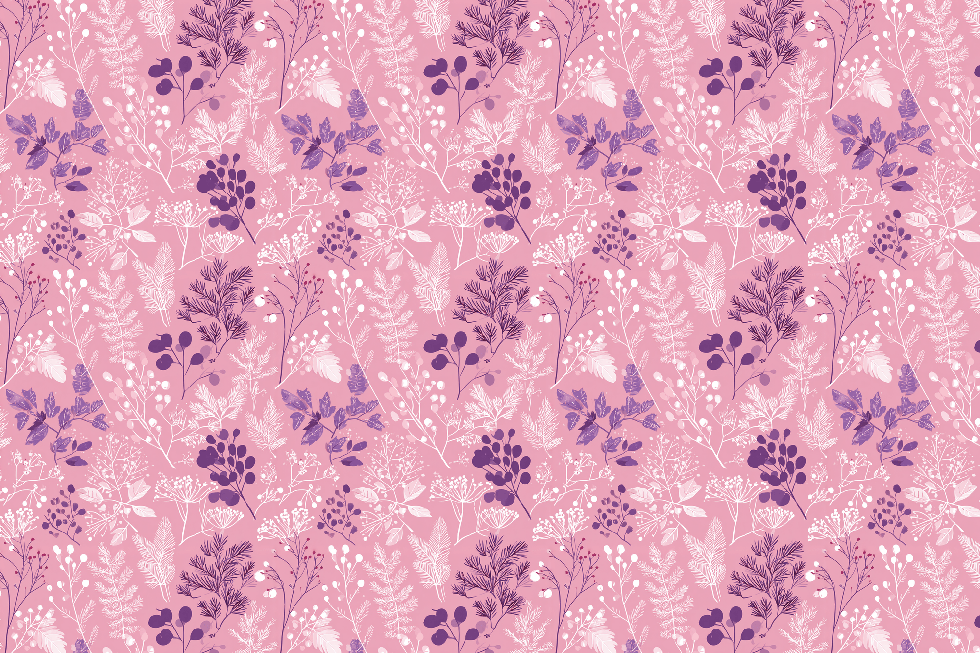 Pink & Purple Botanical Bliss: Premium Paper