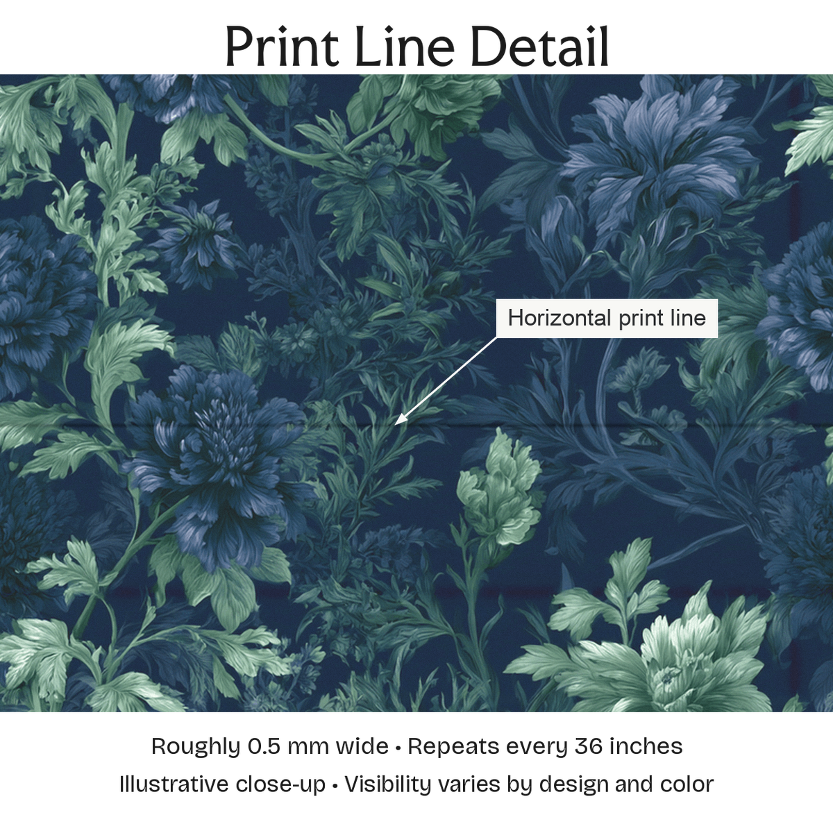 532073 — Print Line Detail. Illustrative close-up; visibility varies by design and color.